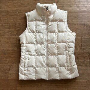 LANDS' END women's off-white quilted down vest (S)